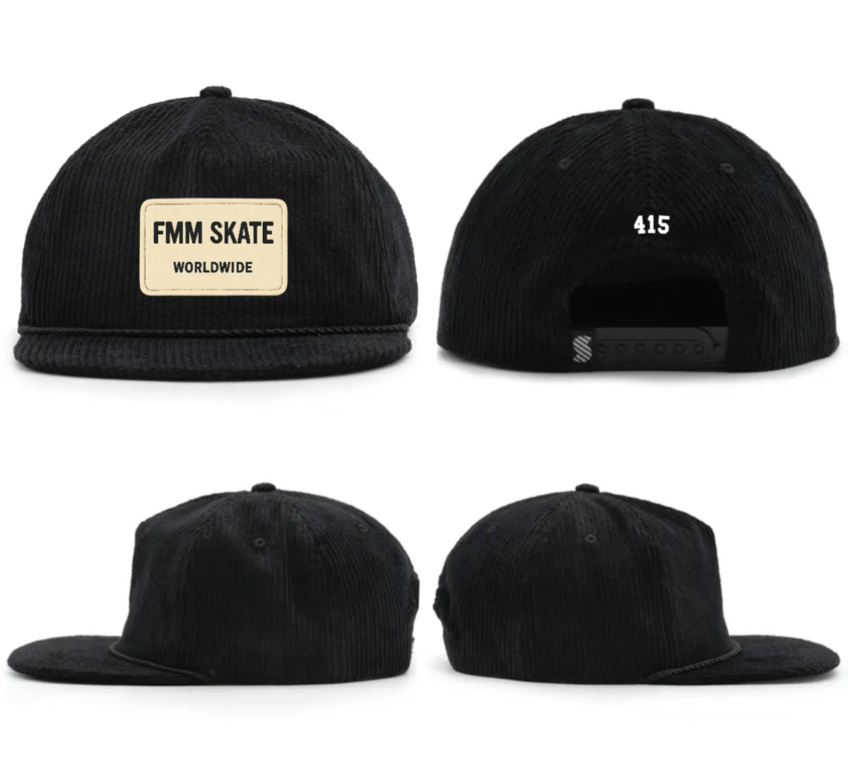 FMM SKATE Corduroy Embroidered Snapback