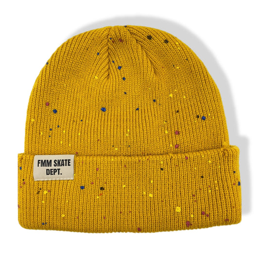 FMM Golden Yellow Paint Splatter Beanie